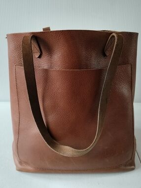 Madewell Medium Transport Leather Brown Tote Bag Travel Office Missing Strap